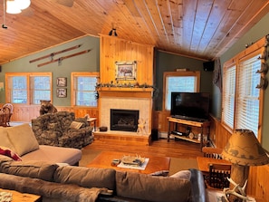 Fireplace and TV
