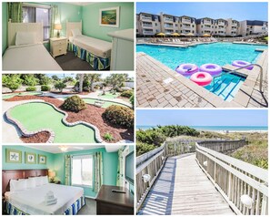 Discover a family-friendly retreat featuring direct beach access, a full kitchen, and balconies with stunning views, along with indoor and outdoor pools perfect for all ages, just minutes from Fort Macon and Morehead City.