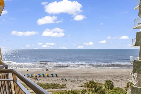 Absorb the coastal views and sounds of the Atlantic from the balcony.