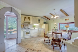 Kitchen and dining area