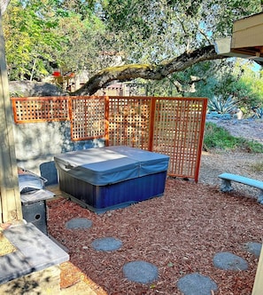 Beneath the Oak Canopy: A Hot Tub Hideaway