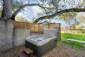 Beneath the Oak Canopy: A Hot Tub Hideaway