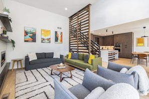 Curated textures and colors combine to create a relaxing, stylish atmosphere of comfort.