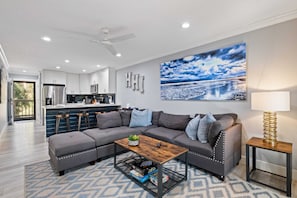 Hilton Head Island art perfect for this comfortable living room.