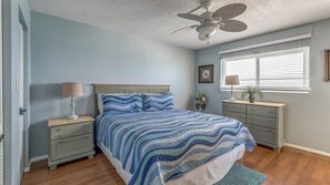 Gulf front master bedroom with a king size bed