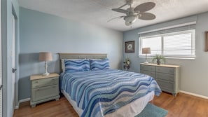 Gulf front master bedroom with a king size bed