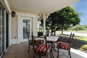 Unwind on your private patio. The perfect spot for morning coffee or evening drinks