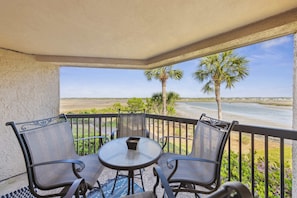 Enjoy the ocean front balcony