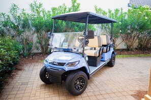Inquire about renting our golf cart for your stay, based on availability