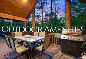 Whether you're enjoying a family meal or an evening chat, this covered deck is made for outdoor living at its finest.