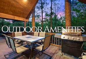 Whether you're enjoying a family meal or an evening chat, this covered deck is made for outdoor living at its finest.