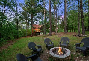 Spark some memories around the fire pit — whether it's storytelling, s'mores, or just soaking up the starry night sky.