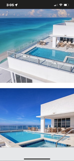 Rooftop pool and gym