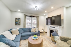 Living Room | 1st Floor | Full Sleeper Sofa | Books