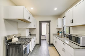Kitchen | 3-Story Home | Free WiFi | Central Heating