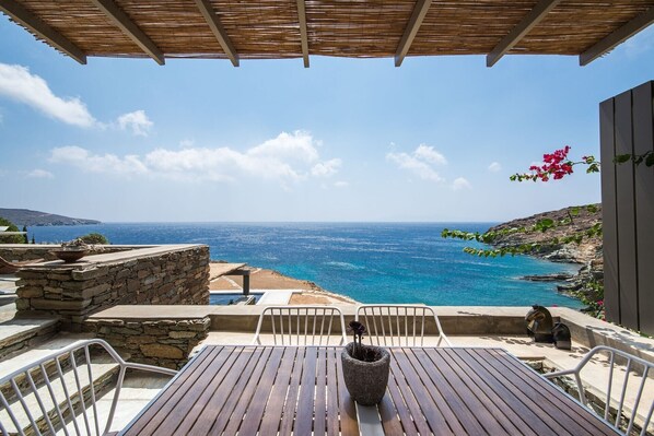 Superb Tinos See Front Villa | Villa Themis | 1 Bedroom | Breathtaking Sea Views | Private Furnished Terrace | Pet Friendly | Shared Outdoor Pool | Prime Location | Agios Romanos