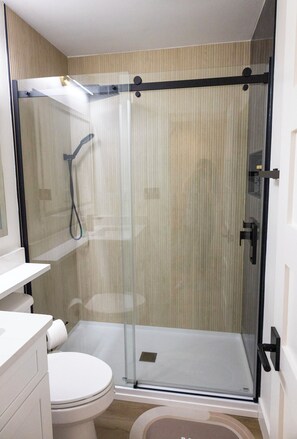 A rain shower will rinse away any stresses as you relax into vacation.