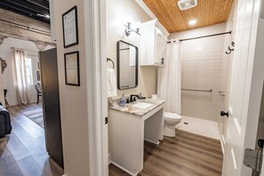 Spacious walk-in shower