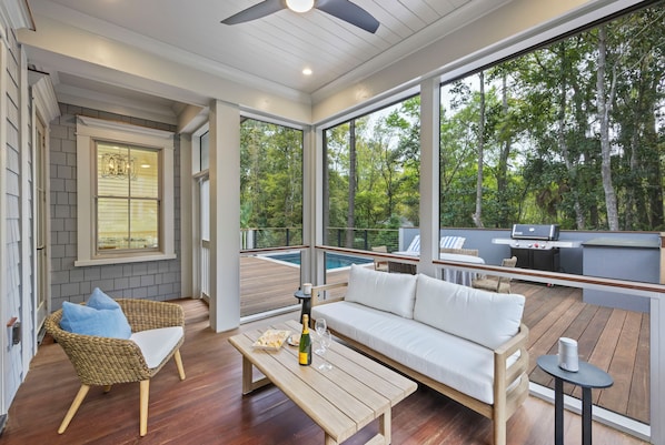 Screened porch with lovely views