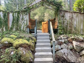 Step through the gate where your cabin awaits.