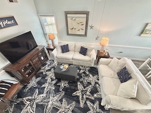 Plenty of seating in living room
