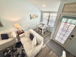 Thoughtfully decorated living and dining room