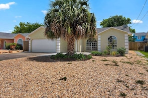 This home is situated on a spacious lot