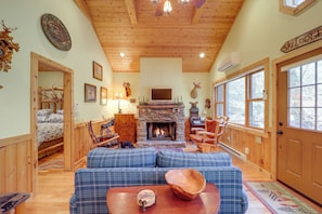 Living Area | Smart TV | Fireplace | Laptop Workspace | Board Games