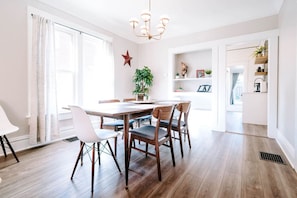Dining room flooded with natural light