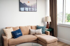 Relax and unwind right in this bright and cozy living area