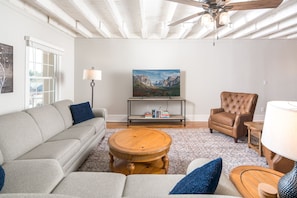 Large living area with queen sectional sofa