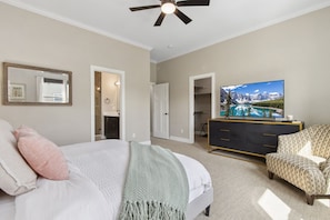 Bedroom 1 | King Bed with Ensuite Bath, Walk-in Closet, and Smart TV (upper level)