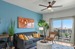 A bright and spacious area designed for comfort, conversation, and leisure.