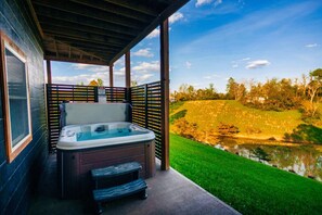 Relax and unwind in your own private hot tub with a view