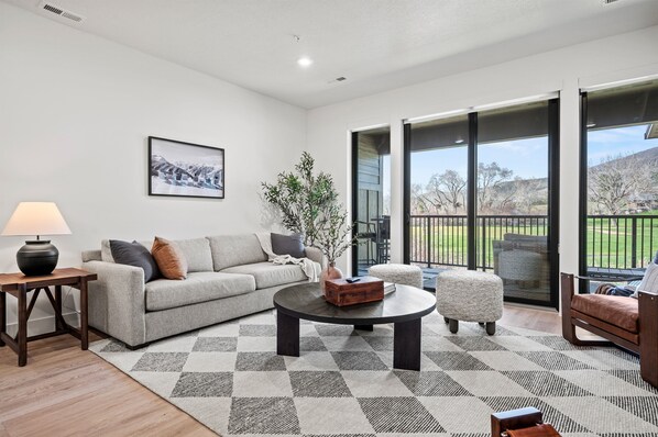 The sleeper sofa is available for additional guests.
