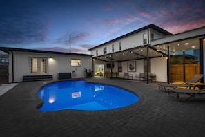 After the sun sets, the backyard lights up for more outdoor fun