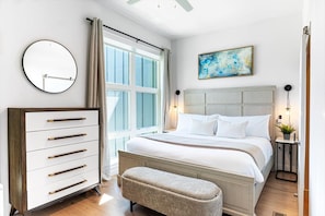 One of the 3 Ensuite bedrooms. Sleep like royalty in this comfortable King bed..