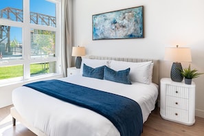 One of the 3 Ensuite bedrooms. Sleep like royalty in this comfortable King bed..