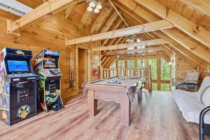 Gameroom with Pool Table and Arcades