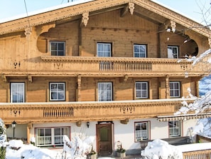 Wood, Cottage, Freezing, Winter, Snow, Balcony, Villa