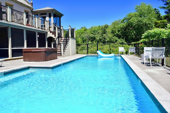 Outdoor heated pool.