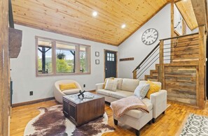 Living Room Bright and Beautiful with a View.