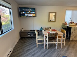 Dining room set up with smart tv/guest roku