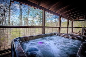 Relax in your own private covered hot tub
