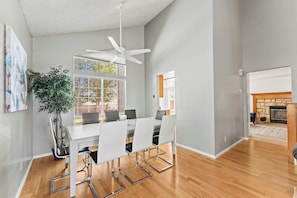 Spacious dining area designed for connection—whether it's dinner, coffee, or late-night laughs.