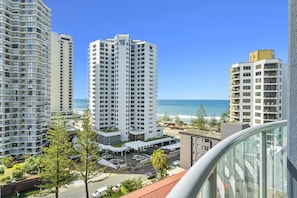 Refreshing scenery in the balcony area with the ocean and the city views