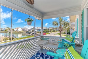 Waterfront views from your front and back porch!