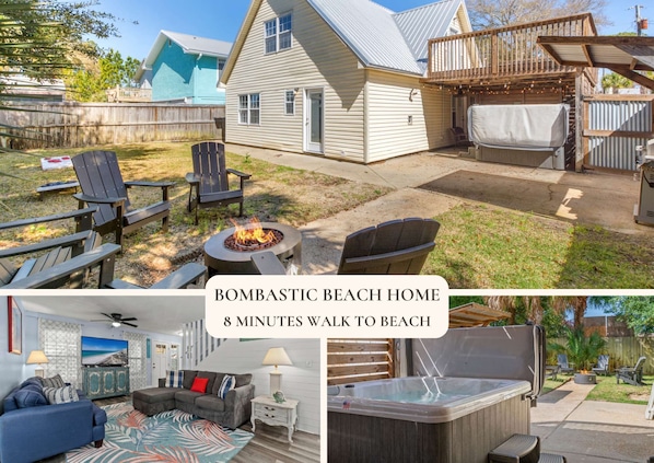 Luxurious beach home just an 8 minute walk to the beach.