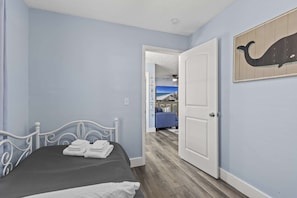 Bedroom 3: Twin trundle bed with mattress protected by a waterproof and bed bug proof mattress protector.