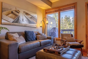 Comfortable living area with sofa bed